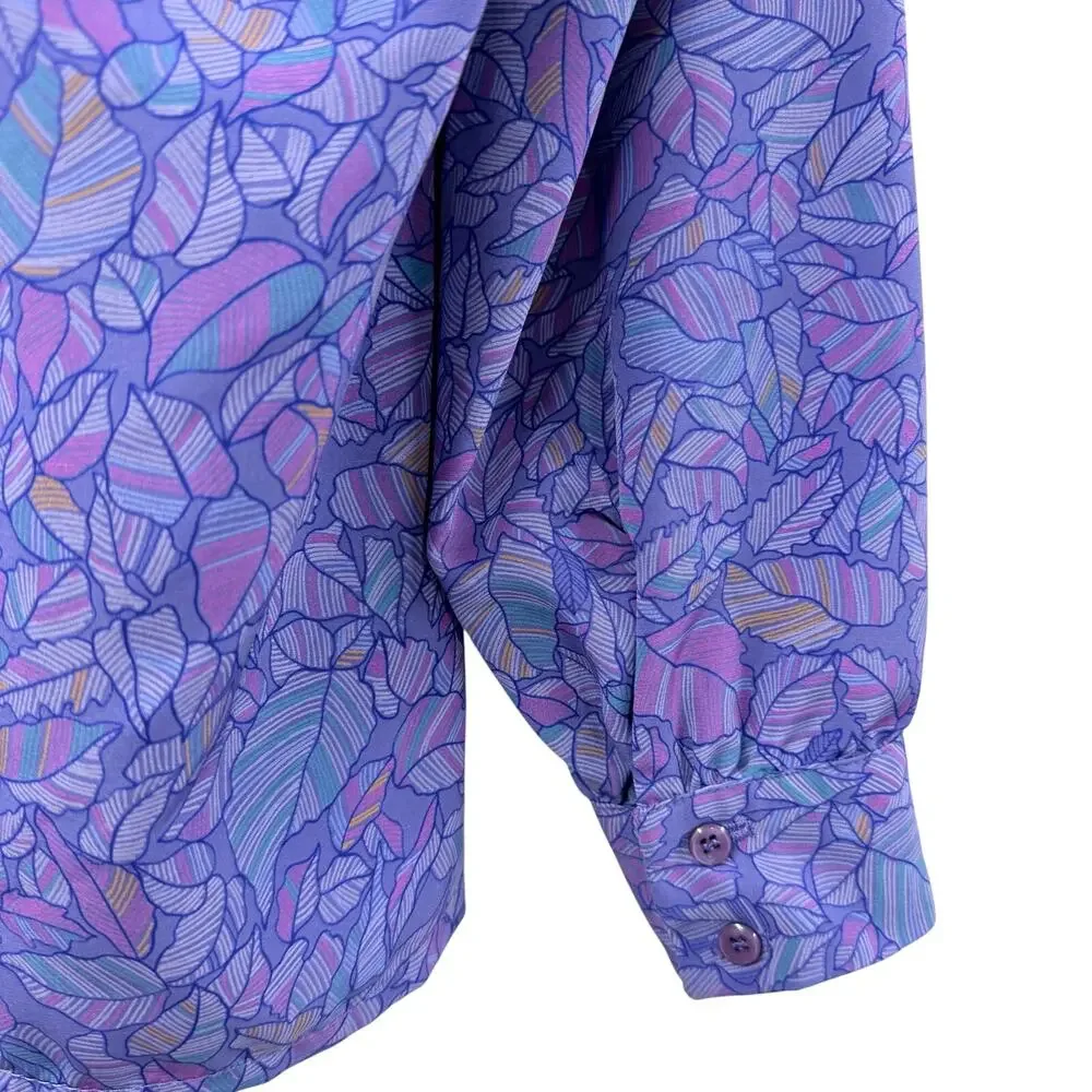 Pendleton Purple Printed Shirt Long Sleeve Polyester VTG Country Sophisticates 8 - Picture 6 of 7
